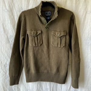 Lucky Brand Sweater Men's Small Green Pullover Long Sleeve